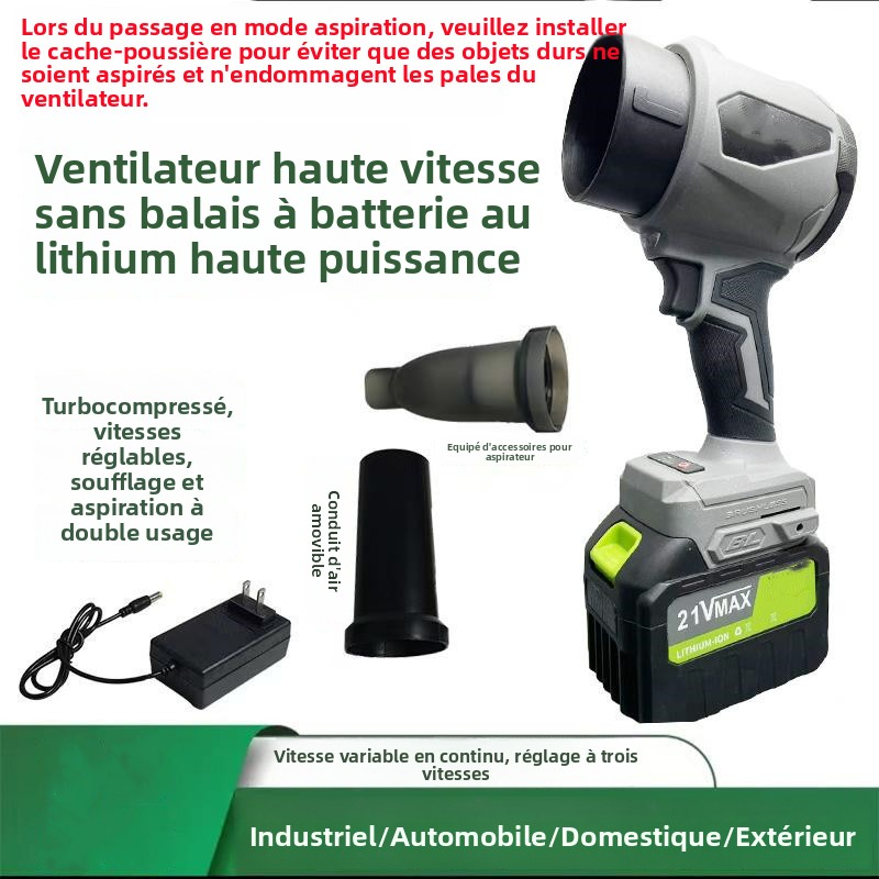 2-in-1 Turbo-Lüfter  1200g Blas & 300g Saugkraft | 2x 21V/6Ah Akku – Garten, Laub, Schnee & Auto Reinigung