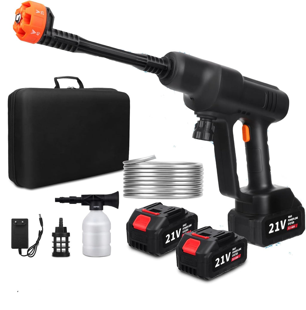 Kabelloser Hochdruckreiniger  Stark 6-10m Strahl | Doppelte Akkulaufzeit | Entfernt hartnäckige Verschmutzung einfach