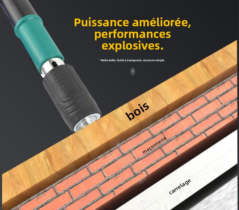 Mini-fixation manuelle, construction en acier, fixation à boulon réglable, kit de fixation et de fixation, fixation d'ancrage mural au plafond, avec 200 clous.