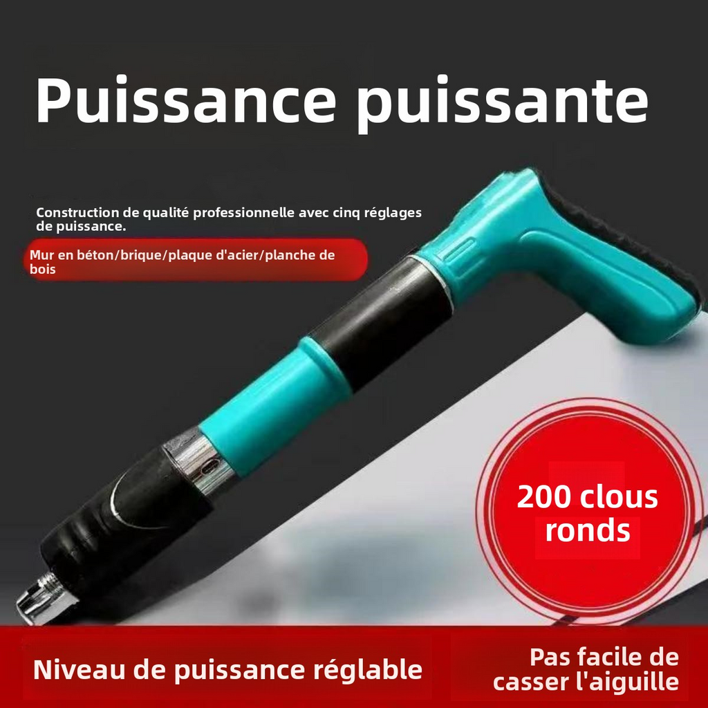 Mini-fixation manuelle, construction en acier, fixation à boulon réglable, kit de fixation et de fixation, fixation d'ancrage mural au plafond, avec 200 clous.